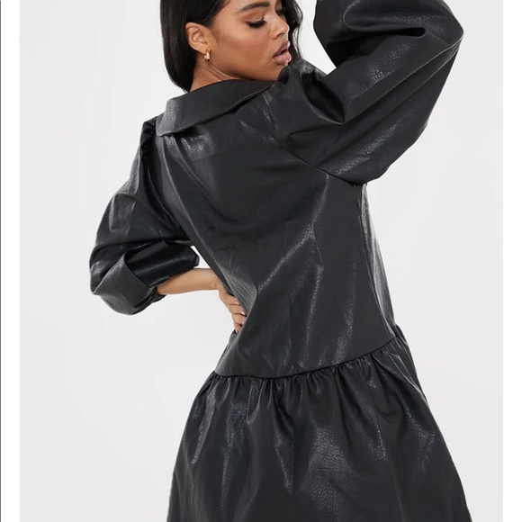 Lorna luxe smock dress with supersize collar - Picture 5 of 7